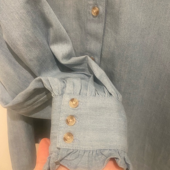 Sezane Light Blue Embroidered Blouse - Picture 3 of 5